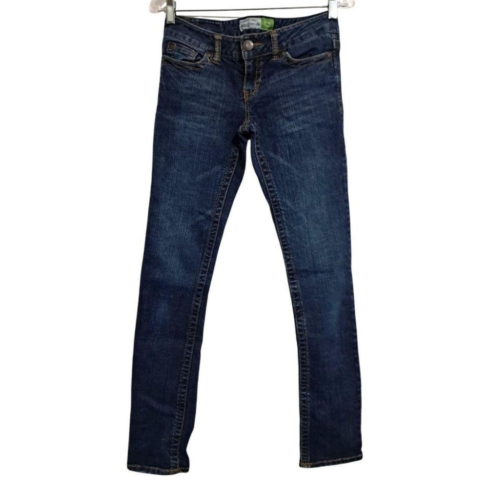 Aeropostale Bayla Skinny Low Rise Distressed Jeans‎ Womens Sz 1/2 Reg Dark Wash